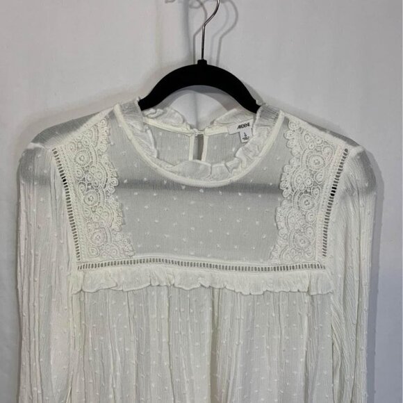 Woman’s white swing top. Long sleeve. White. Size large. Sheer detail. New condi - Picture 2 of 10